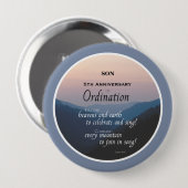 Aanpassen, 5e Jubileum Ordination Ronde Button 4,0 Cm (Voorkant /achterkant)