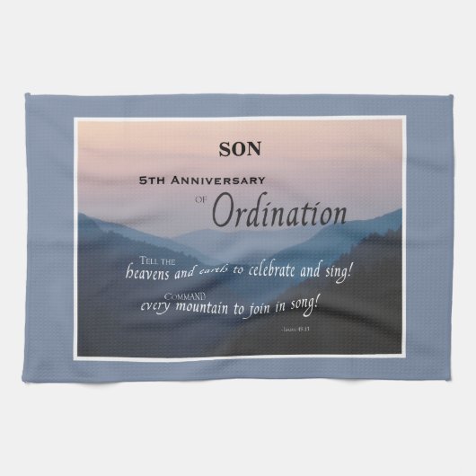 Aanpassen, 5e Jubileum Ordination Theedoek (Horizontaal)