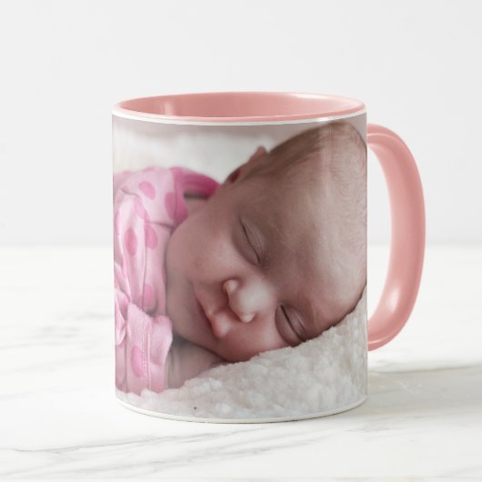 Aanpassen Aangepaste tekst Baby Fotokoffie roze aa Mok