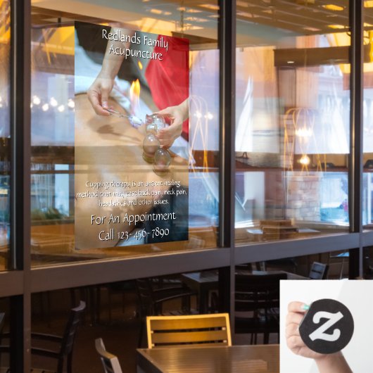 Aanpassen Acupunctuur Cupping Therapie Bedrijf 2 Raamsticker (Restaurant Raam)