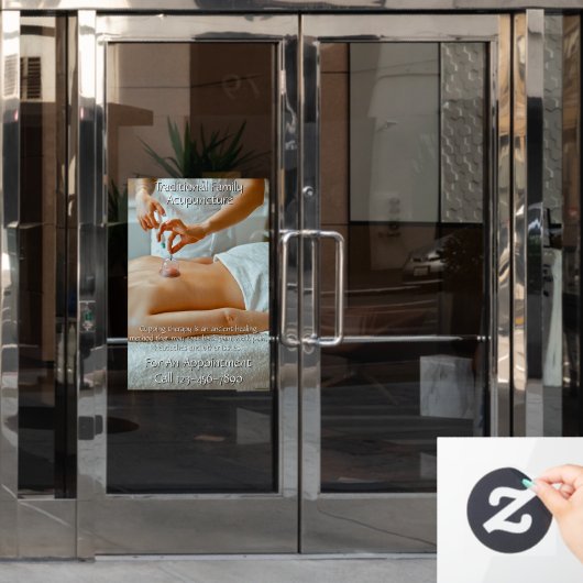 Aanpassen Acupunctuur Cupping Therapie Bedrijf 3 Raamsticker (Kantoordeur)