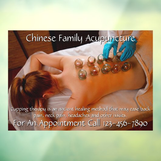 Aanpassen Acupunctuur Cupping Therapie Bedrijf 5 Raamsticker (Vel 3)