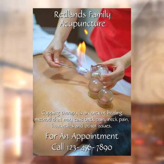 Aanpassen Acupunctuur Cupping Therapy Business 2 Raamsticker (Vel 2)