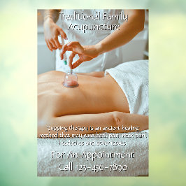 Aanpassen Acupunctuur Cupping Therapy Business 3 Raamsticker