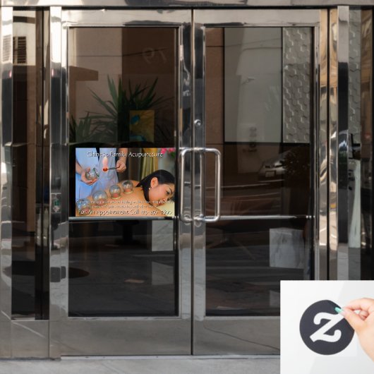 Aanpassen Acupunctuur Cupping Therapy Business 4 Raamsticker (Kantoordeur)