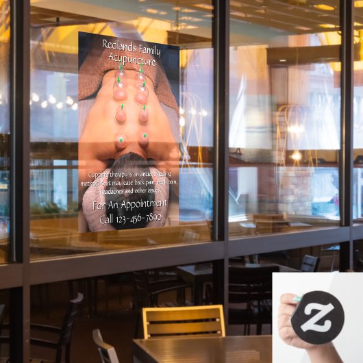 Aanpassen Acupunctuur Cupping Therapy Business Raamsticker (Restaurant Raam)