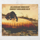 Aanpassen Alaskan Grizzly Golden Ale Gedetailleerd Bier Etiket (Enkel label)