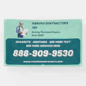 Aanpassen Algemene Aannemer Jobsite Advertentie Spandoek (Horizontaal)