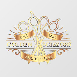 Aanpassen Algemene Gouden Kapperszaak Haar Salon V Raamsticker
