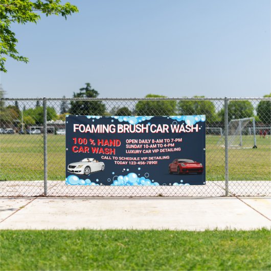 Aanpassen algemene grote autowasbedrijf  spandoek (Insitu)