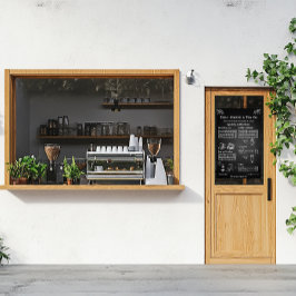 Aanpassen algemene koffie menu prijs krijtbord raamsticker