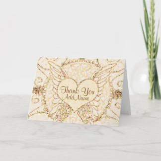 Aanpassen Angel Wings and Heart Bedankkaart