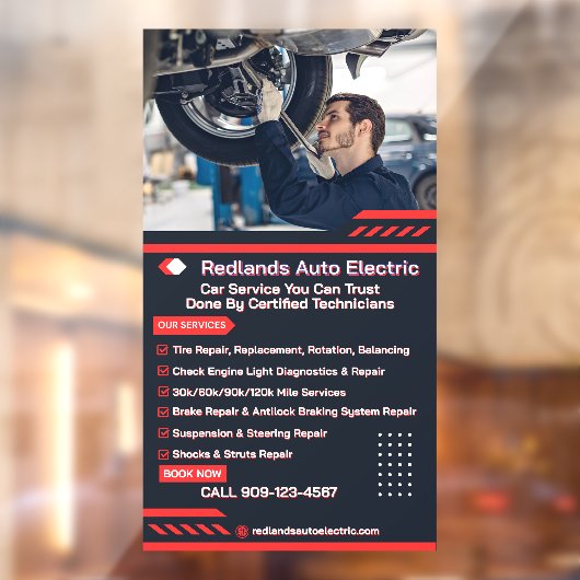 Aanpassen Auto Repair Shop Service Repair List Pro Raamsticker (Vel 2)