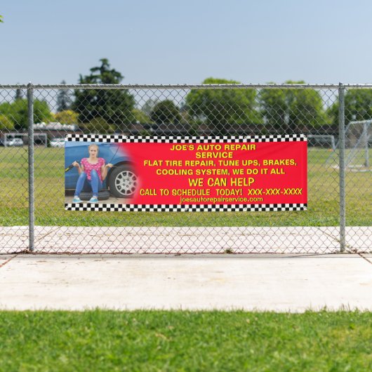 Aanpassen Auto Reparatie Remmen Tune Ups Koelsyste Spandoek (Insitu)