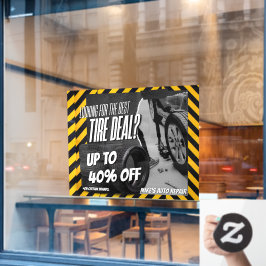 Aanpassen Automotive Shop Bandenverkoop tot procen Raamsticker