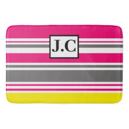 Aanpassen badmat - Beach Hut Stripes Hot Pink