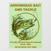 Aanpassen Bait Tackle Shop Largemouth Bass Lure Raamsticker (Vel)