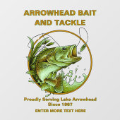 Aanpassen Bait Tackle Shop Largemouth Bass Lure Raamsticker (Vel)