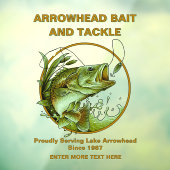Aanpassen Bait Tackle Shop Largemouth Bass Lure Raamsticker (Vel 3)