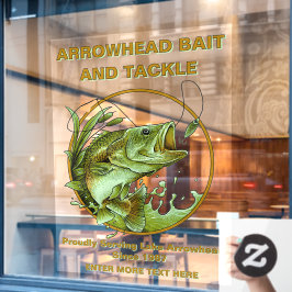 Aanpassen Bait Tackle Shop Largemouth Bass Lure Raamsticker