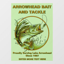 Aanpassen Bait Tackle Shop LargeMouth Bass Lure Wi Raamsticker