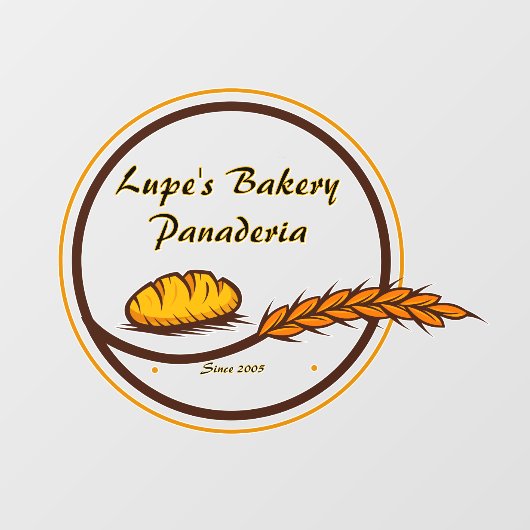 Aanpassen Bakery Shop Brood Grain Front Raamsticker (Vel)