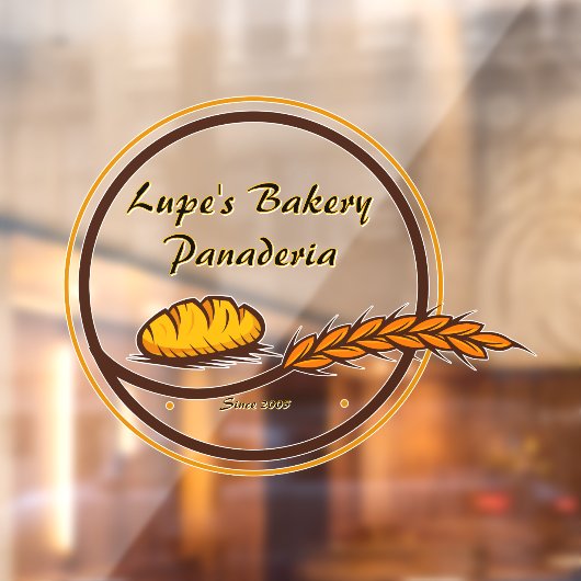 Aanpassen Bakery Shop Brood Grain Front Raamsticker (Vel 2)