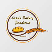 Aanpassen Bakery Shop Brood Grain Front Raamsticker (Vel)