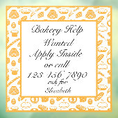 Aanpassen Bakkerij Help Gezochte Baker Baking Chef Raamsticker (Vel 3)