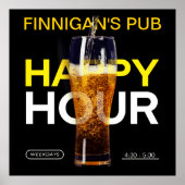 Aanpassen Bar Pub Public House Happy Hour Bier Poster (Voorkant)