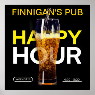 Aanpassen Bar Pub Public House Happy Hour Bier Poster