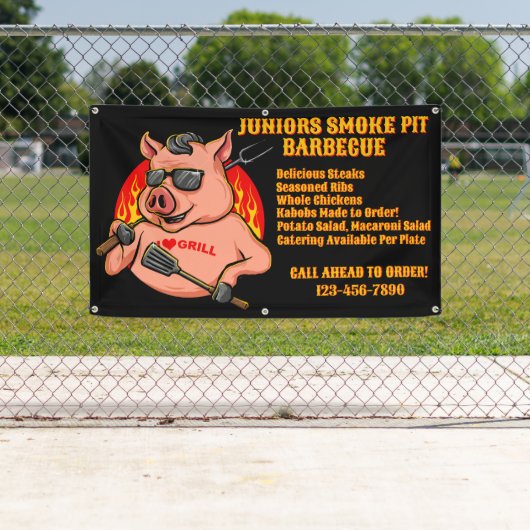 Aanpassen Barbecue Smoker Mobile Business Banner (Insitu)