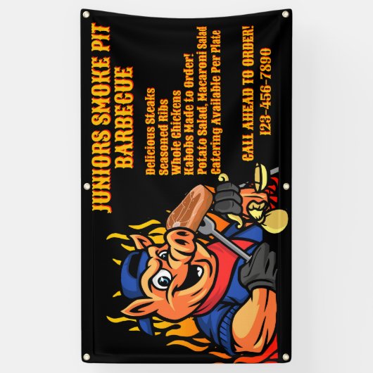 Aanpassen Barbecue Smoker Mobile Business Banner (Verticaal)