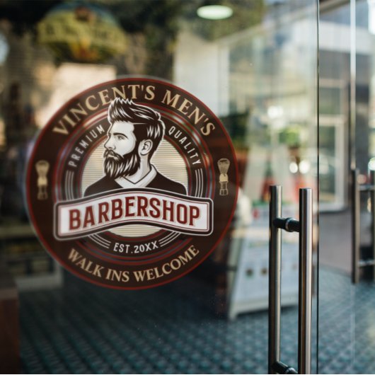 Aanpassen  Barber Shop Modern Cut Raamsticker