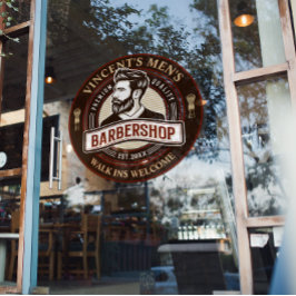 Aanpassen Barber Shop Modern Cut Raamsticker