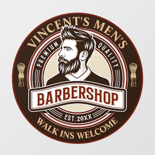 Aanpassen  Barber Shop Modern Cut Raamsticker (Vel)