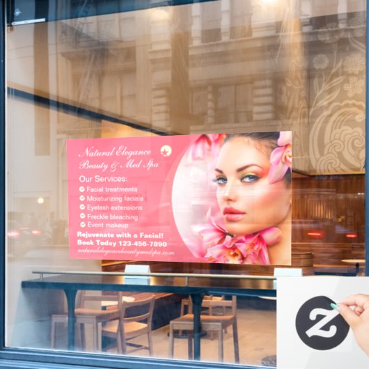 Aanpassen Beauty Treatment Med Spa Roze Groot Raamsticker (Cafe Raam)