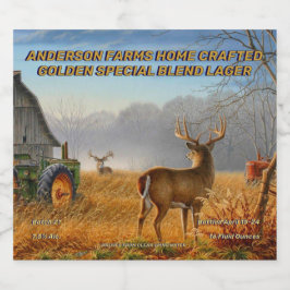 Aanpassen Big Buck Deer Barnyard Showdown Gedetail Bier Etiket