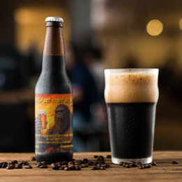 Aanpassen Bigfoot Drink een biertje bij zonsonderg Bier Etiket
