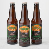 Aanpassen Black Beer Natuur Mountains Green Bier Etiket (Flessen)
