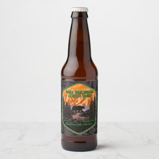Aanpassen Black Beer Natuur Mountains Green Bier Etiket (Voorkant)