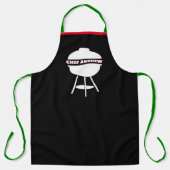Aanpassen Black Chef Naam Monogram Grill Kerstmis Schort (Voorkant)