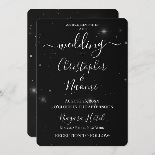 Aanpassen - Black Stars Kaart (Voorkant / Achterkant)