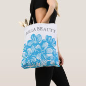 Aanpassen Blauwe Botanische Hydrangea Bloembloesem Tote Bag (Dichtbij)