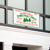 Aanpassen Boerderij Fresh Christmas Trees te koop Spandoek (Buitenkant Gebouw)