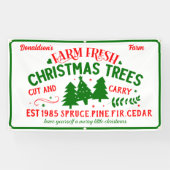 Aanpassen Boerderij Fresh Christmas Trees te koop Spandoek (Horizontaal)