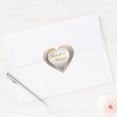 Aanpassen bruiloft gouden zilveren hart Sticker (Envelop)