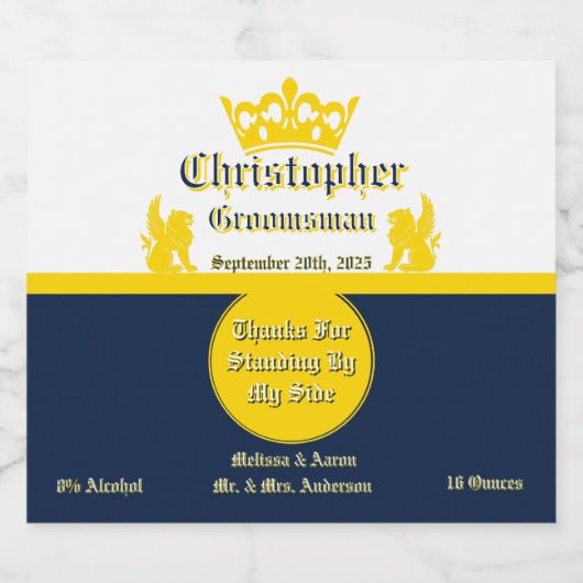 Aanpassen bruiloft receptie beste man bruidegom et bier etiket (Enkel label)