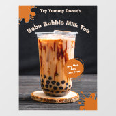 Aanpassen Bubble Boba Tea Donut Shop Promo Raamsticker (Vel)