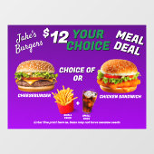 Aanpassen Burger Restaurant Maaltijd Deal Promo Raamsticker (Vel)